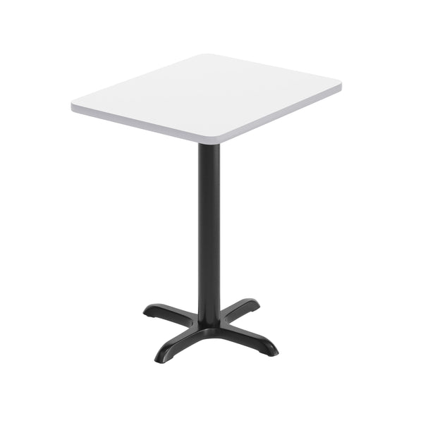 White |#| Commercial White Rectangular Dining Table Top with Black "X" Base, 24" x 30"