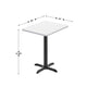White |#| Commercial White Rectangular Dining Table Top with Black "X" Base, 24" x 30"
