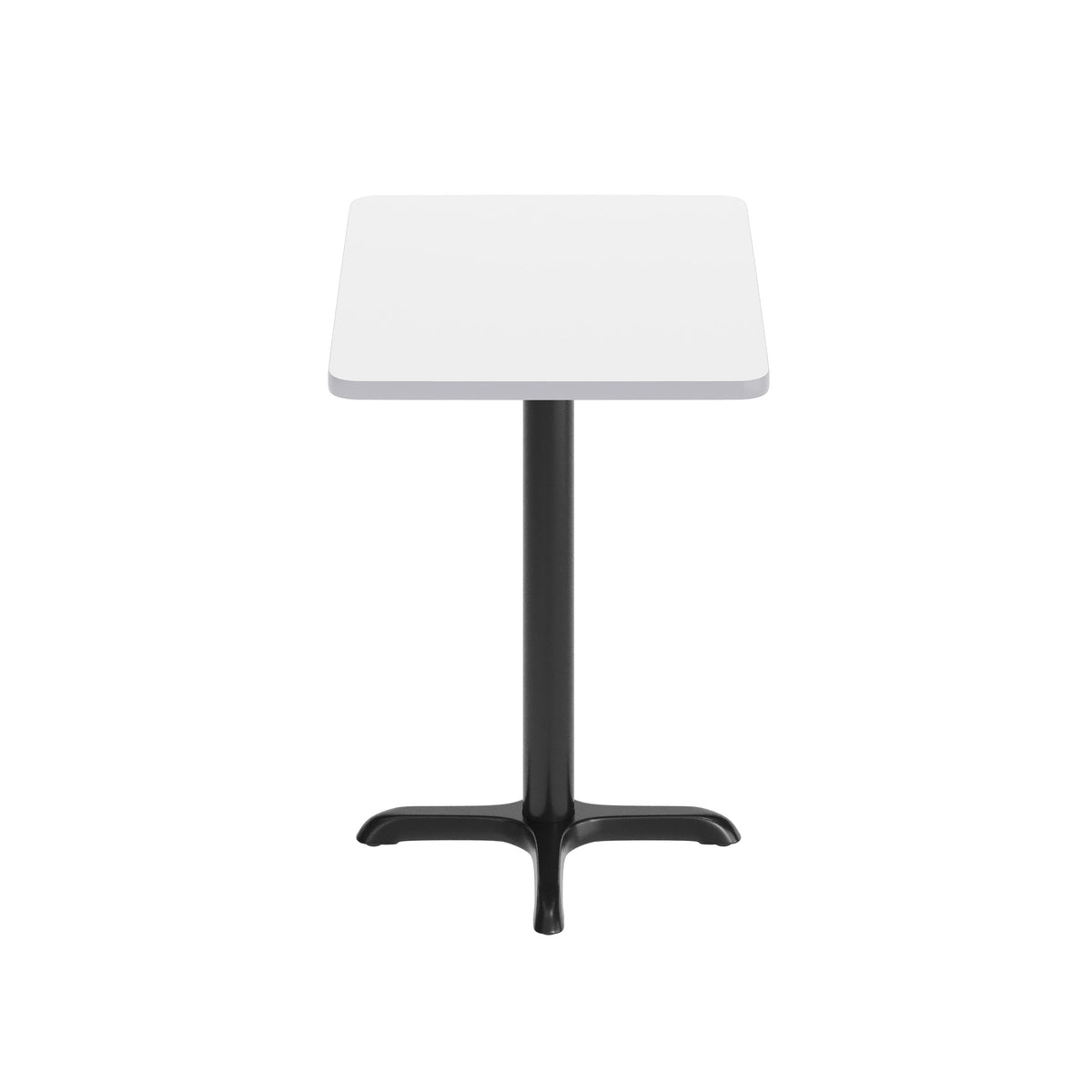 White |#| Commercial White Rectangular Dining Table Top with Black "X" Base, 24" x 30"