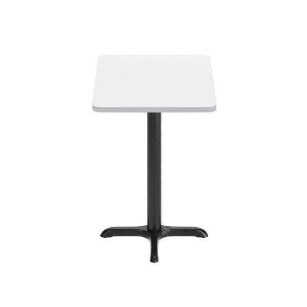 White |#| Commercial White Rectangular Dining Table Top with Black "X" Base, 24" x 30"