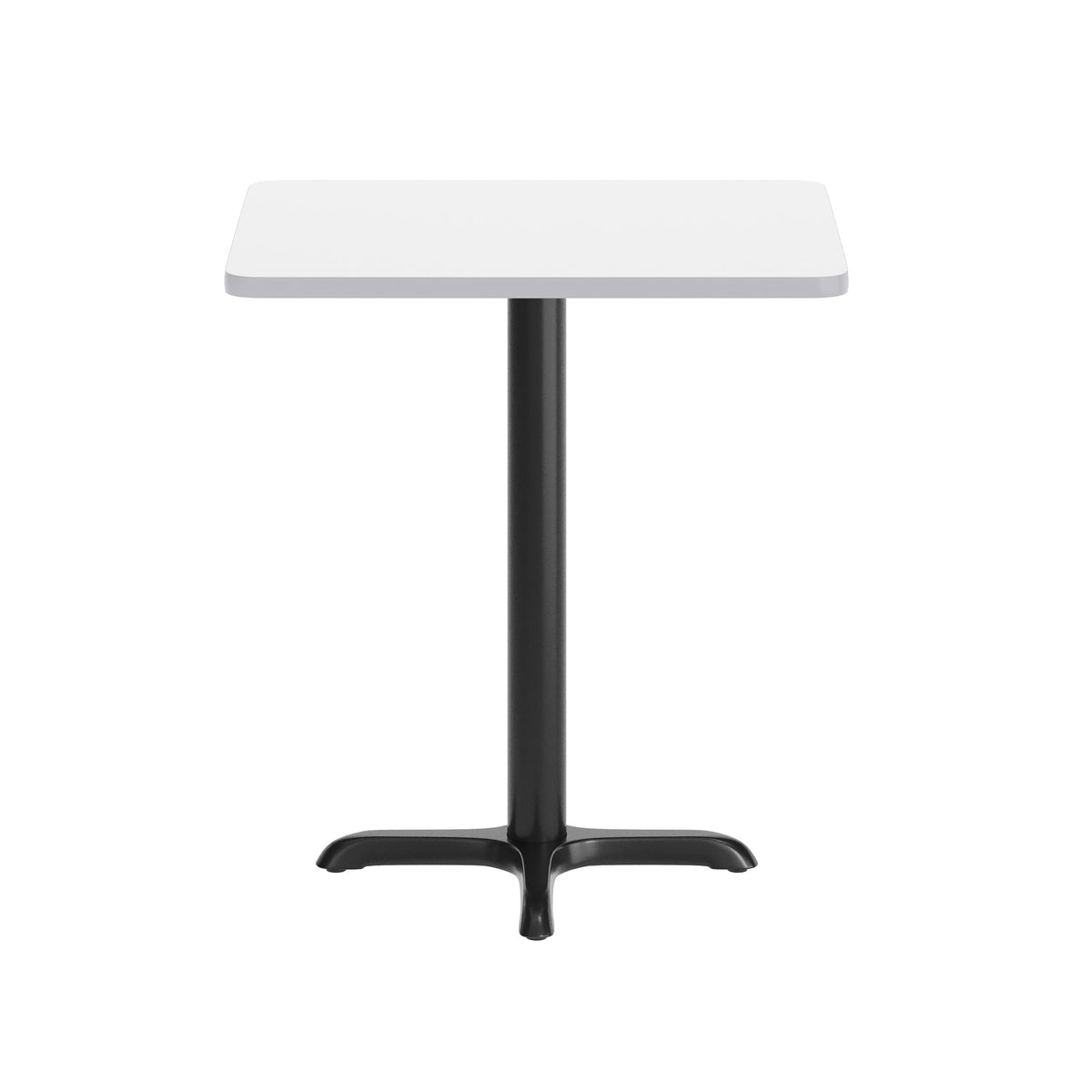 White |#| Commercial White Rectangular Dining Table Top with Black "X" Base, 24" x 30"