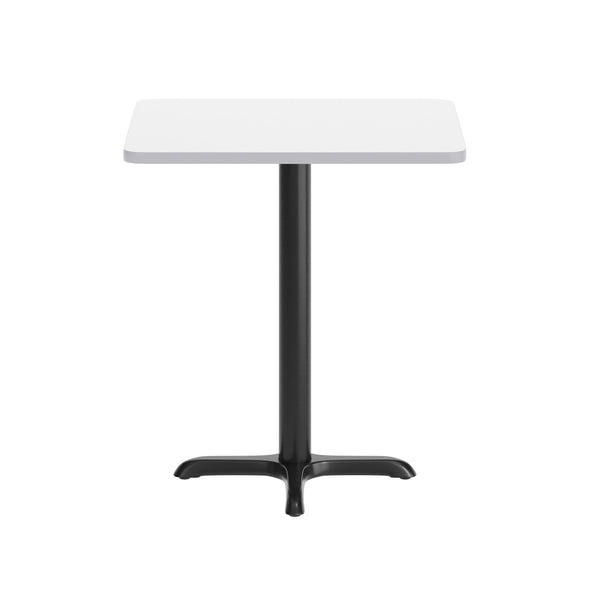 White |#| Commercial White Rectangular Dining Table Top with Black "X" Base, 24" x 30"