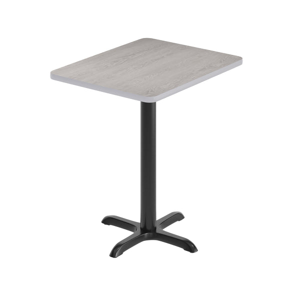 Gray |#| Commercial Gray Rectangular Dining Table Top with Black "X" Base, 24" x 30"