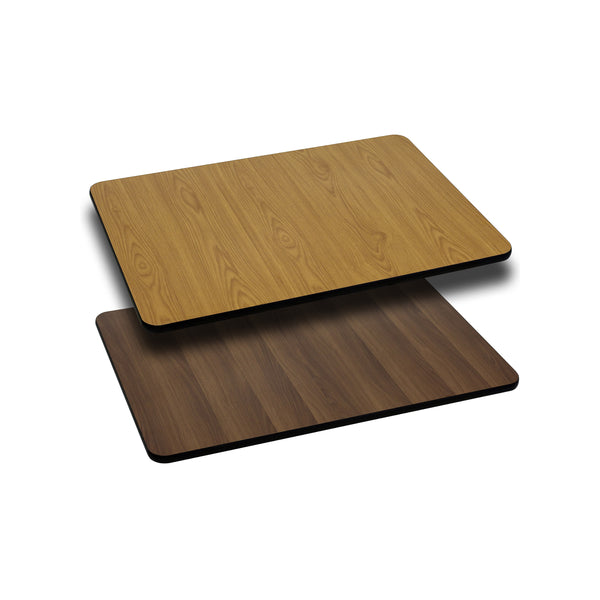 Natural/Walnut |#| 24" x 30" Rectangular Table Top with Natural or Walnut Reversible Laminate Top
