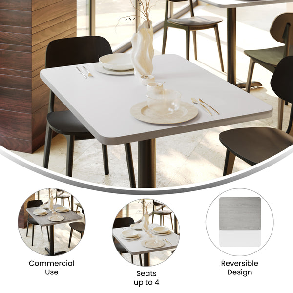 White/Gray |#| 24" x 30" Rectangular Table Top with White or Gray Reversible Laminate Top