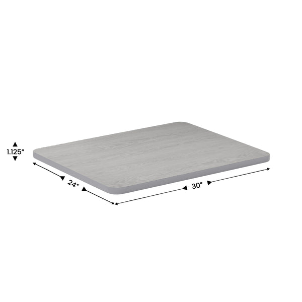 White/Gray |#| 24" x 30" Rectangular Table Top with White or Gray Reversible Laminate Top