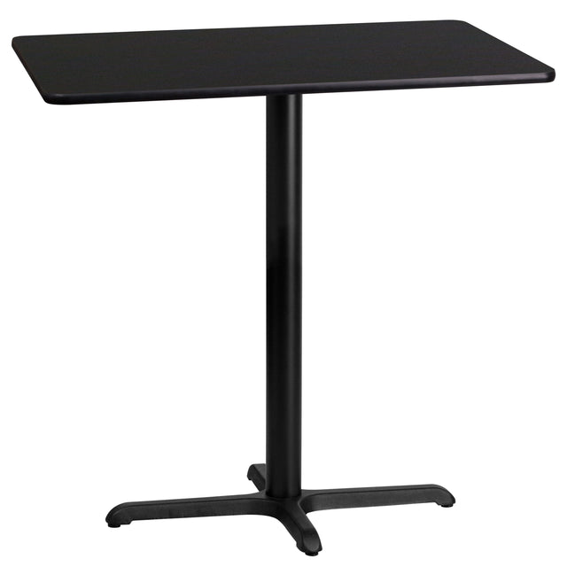 24'' x 42'' Rectangular Laminate Table Top with 23.5'' x 29.5'' Bar Height Table Base - View 1