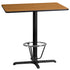 24'' x 42'' Rectangular Laminate Table Top with 23.5'' x 29.5'' Bar Height Table Base and Foot Ring