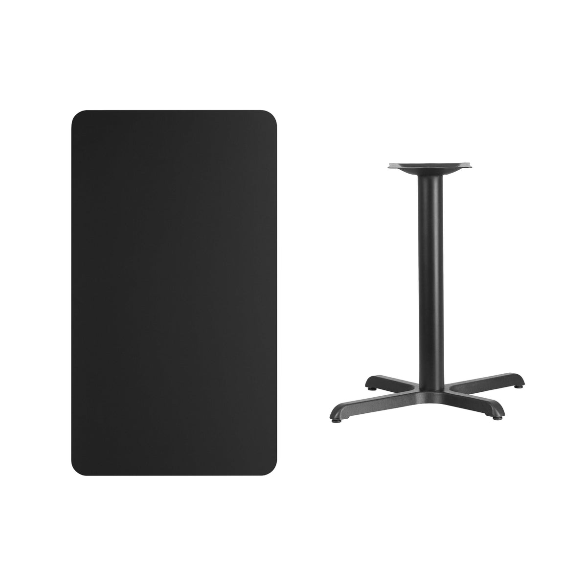 Black |#| 24inch x 42inch Rectangular Laminate Table Top with 23.5inch x 29.5inch Table Height Base