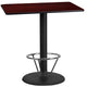 Mahogany |#| 24inch x 42inch Mahogany Laminate Table Top & 24inch RD Bar Height Base with Foot Ring