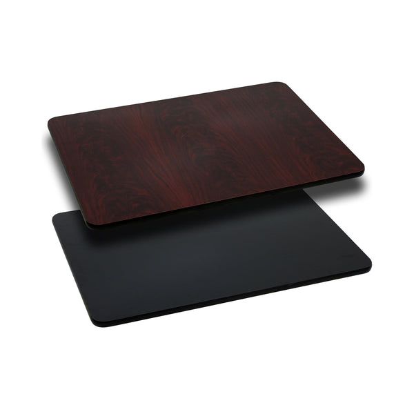 Black/Mahogany |#| 24inch x 42inch Rectangular Table Top with Black or Mahogany Reversible Laminate Top