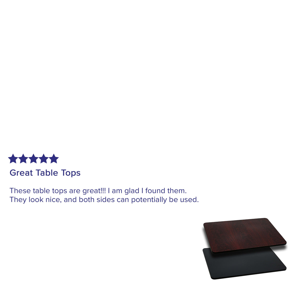 Black/Mahogany |#| 24inch x 42inch Rectangular Table Top with Black or Mahogany Reversible Laminate Top