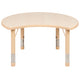 25.125inchW x 35.5inchL Crescent Natural Plastic Adjustable Activity Table-Seats 4