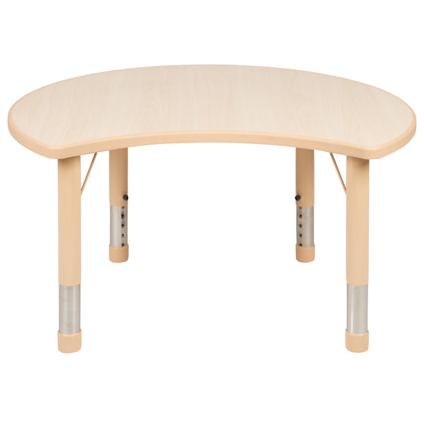 25.125inchW x 35.5inchL Crescent Natural Plastic Adjustable Activity Table-Seats 4