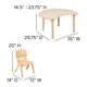 25.125inchW x 35.5inchL Crescent Natural Plastic Adjustable Kids Table Set - 2 Chairs