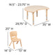 25.125inchW x 35.5inchL Crescent Natural Plastic Adjustable Kids Table Set - 4 Chairs