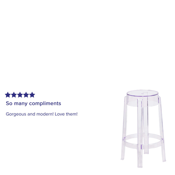 25.75inch High Transparent Counter Height Stool - Restaurant & Bar Furniture