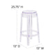 25.75inch High Transparent Counter Height Stool - Restaurant & Bar Furniture