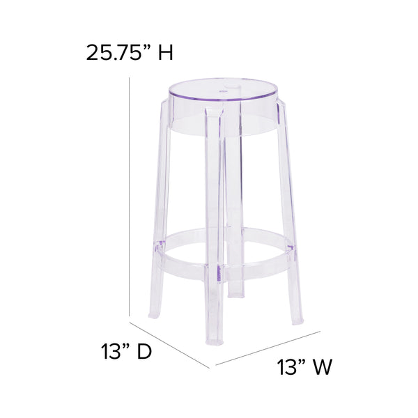 25.75inch High Transparent Counter Height Stool - Restaurant & Bar Furniture