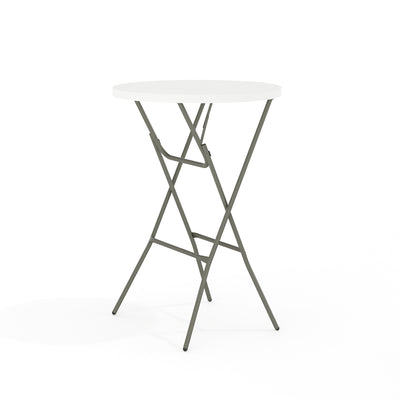 2.6-Foot Round Plastic Bar Height Folding Table - View 1