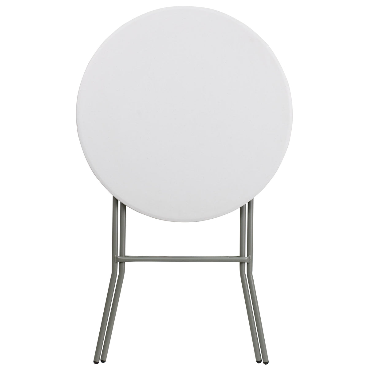 Granite White |#| 2.6-Foot Round Granite White Plastic Bar Height Folding Event Table