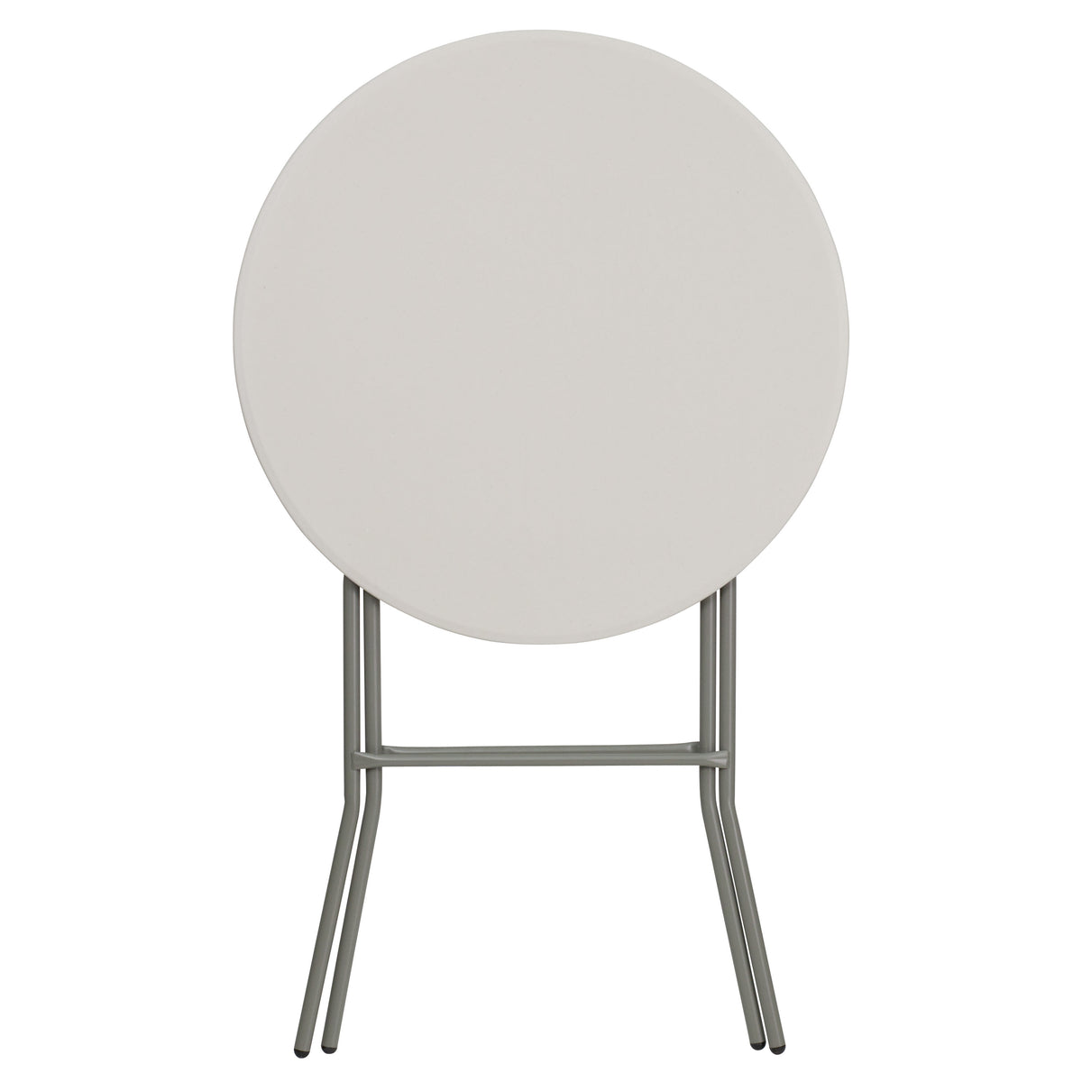 2.63-Foot Round Granite White Plastic Bar Height Folding Event Table