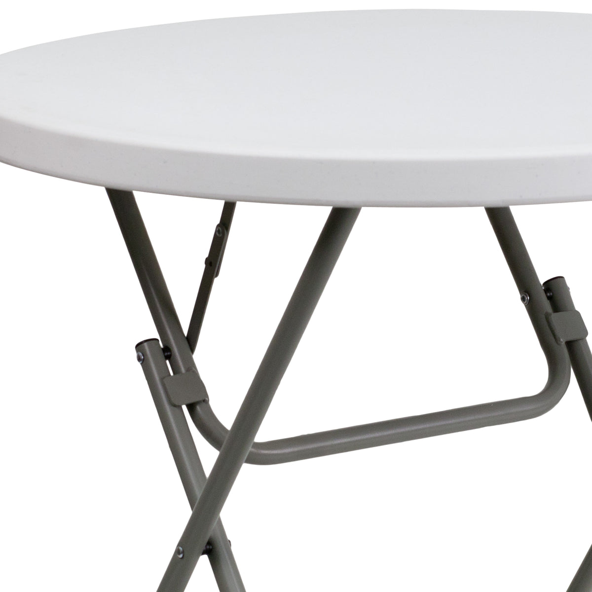 2.63-Foot Round Granite White Plastic Folding Table - Event Table