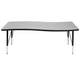 Grey |#| 26inchW x 60inchL Rectangular Wave Collaborative Grey Kids Adjustable Activity Table