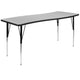 Grey |#| 26inchW x 60inchL Rectangular Wave Collaborative Grey Adjustable Height Activity Table