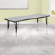 Grey |#| 26inchW x 60inchL Rectangular Wave Collaborative Grey Adjustable Height Activity Table