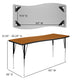 Oak |#| 26inchW x 60inchL Rectangular Wave Collaborative Oak Adjustable Height Activity Table