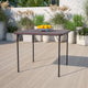 Brown |#| 2.83-Foot Square Bi-Fold Brown Wood Grain Plastic Folding Table with Handle