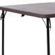 Brown |#| 2.83-Foot Square Bi-Fold Brown Wood Grain Plastic Folding Table with Handle