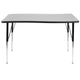 Grey |#| 28inchW x 47.5inchL Rectangle Wave Collaborative Grey Adjustable Height Activity Table