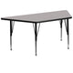 Gray |#| 29inchW x 57inchL Trapezoid Grey HP Laminate Adjustable Activity Table