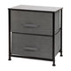 Gray Drawers/Black Frame |#| 2 Drawer Storage Stand with Black Wood Top & Dark Gray Fabric Pull Drawers