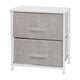 Gray Drawers/White Frame |#| 2 Drawer Storage Stand with White Wood Top & Light Gray Fabric Pull Drawers