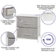 Gray Drawers/White Frame |#| 2 Drawer Storage Stand with White Wood Top & Light Gray Fabric Pull Drawers