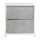 Gray Drawers/White Frame |#| 2 Drawer Storage Stand with White Wood Top & Light Gray Fabric Pull Drawers
