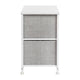 Gray Drawers/White Frame |#| 2 Drawer Storage Stand with White Wood Top & Light Gray Fabric Pull Drawers