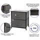 Gray Drawers/Black Frame |#| 2 Drawer Storage Stand with Black Wood Top & Dark Gray Fabric Pull Drawers