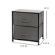 Gray Drawers/Black Frame |#| 2 Drawer Storage Stand with Black Wood Top & Dark Gray Fabric Pull Drawers