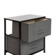 Gray Drawers/Black Frame |#| 2 Drawer Storage Stand with Black Wood Top & Dark Gray Fabric Pull Drawers