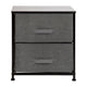 Gray Drawers/Black Frame |#| 2 Drawer Storage Stand with Black Wood Top & Dark Gray Fabric Pull Drawers