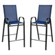 Navy |#| 2 Pack Navy Outdoor Barstools with Flex Comfort Material-Patio Stool