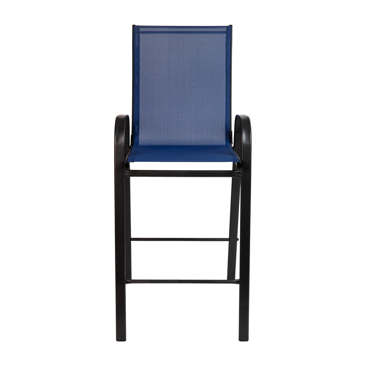 Navy |#| 2 Pack Navy Outdoor Barstools with Flex Comfort Material-Patio Stool