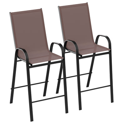 2 Pack Outdoor Barstools with Flex Comfort Material-Patio Stool - View 1