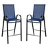 Navy |#| 2 Pack Navy Outdoor Barstools with Flex Comfort Material-Patio Stool