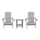 Gray |#| Set of 2 Indoor/Outdoor Folding Adirondack Chairs with Side Table in Gray