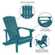 Sea Foam |#| Indoor/Outdoor Adirondack Style Side Table and 2 Chair Set in Sea Foam